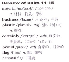 꼶Ӣ(˽¿α)ȫһ Review of Units 11-15 - Words